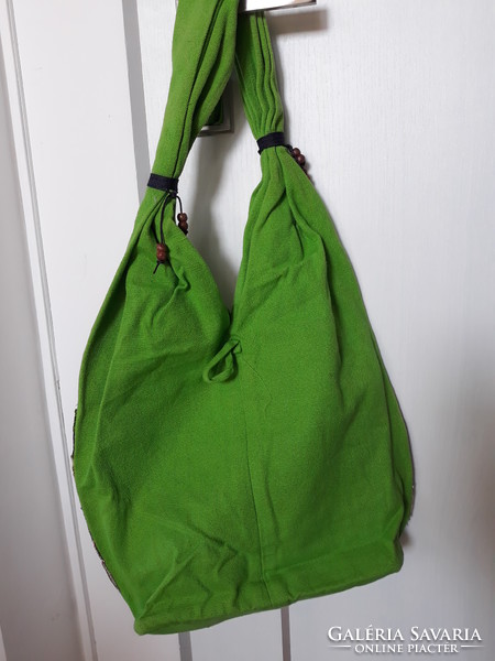 Apple green Indian woven shoulder bag