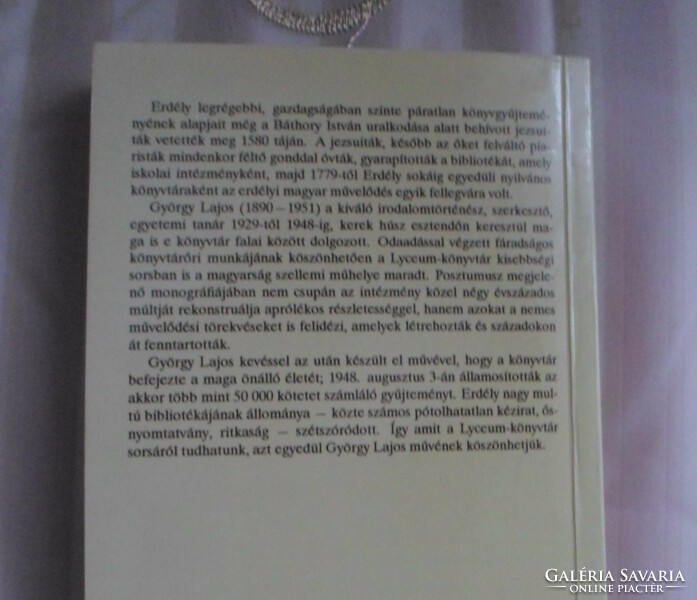 György Lajos: A kolozsvári római katolikus Lyceum-könyvtár története, 1579–1948