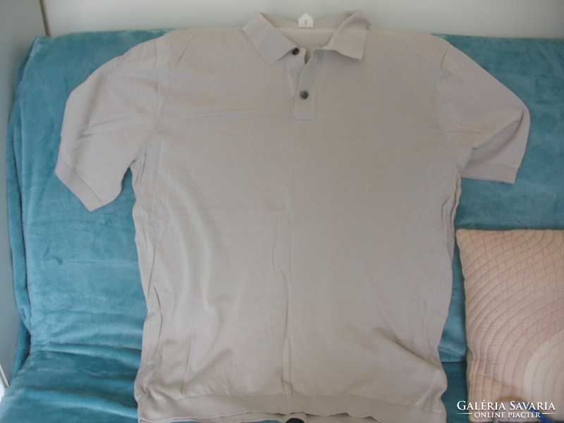 Silk, cotton - silk beige men's t-shirt