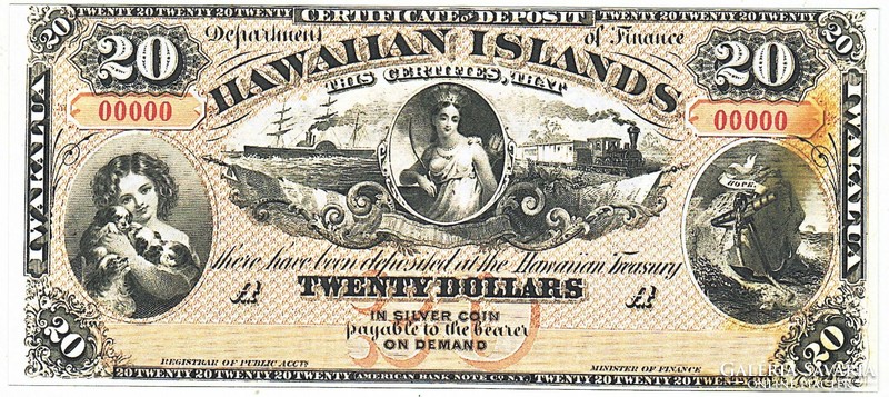 Hawai 20 Hawai dollár 1879 REPLIKA