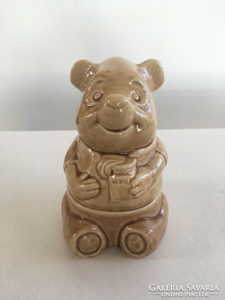 Special retro, vintage ceramic teddy bear candy holder, storage