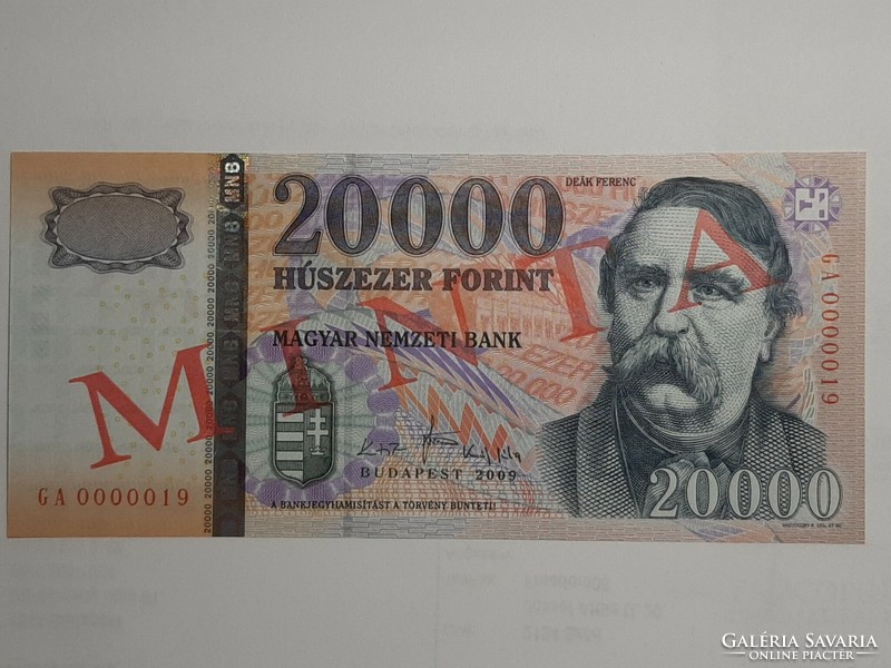 20000 HUF sample banknote 2009 unc