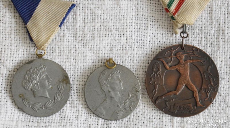 Athletic sports medals, 3 pieces, 60s