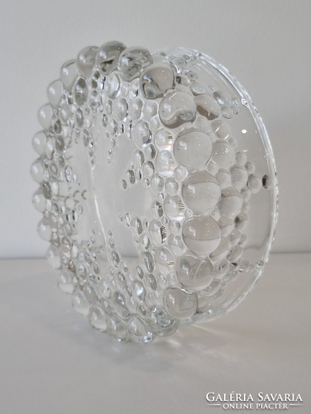 Vintage bubble nagy méretű üveg tál ('70-es évek) -ritka darab
