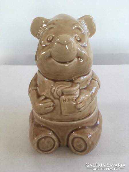 Special retro, vintage ceramic teddy bear candy holder, storage