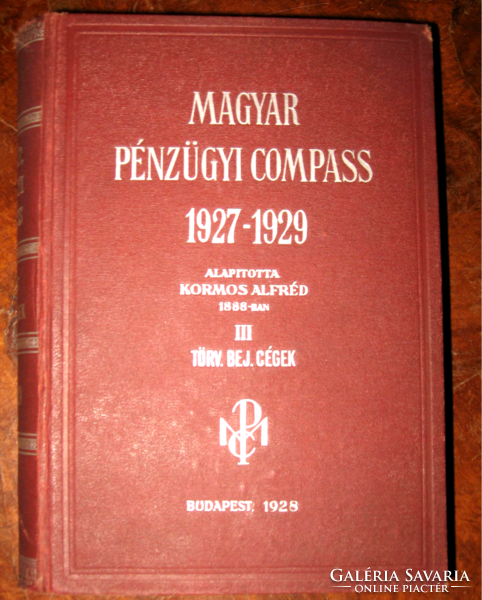 Hungarian financial compass 1927-1929 Volume iii: law