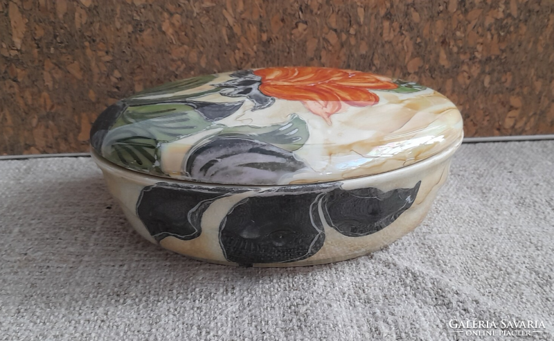 Oval porcelain bonbonnier - hand painting -
