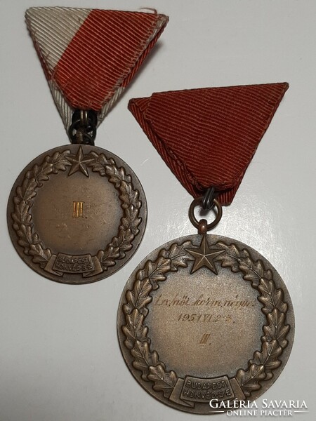 Budapest Honvéd s.E bronze medal 2 pieces 1951