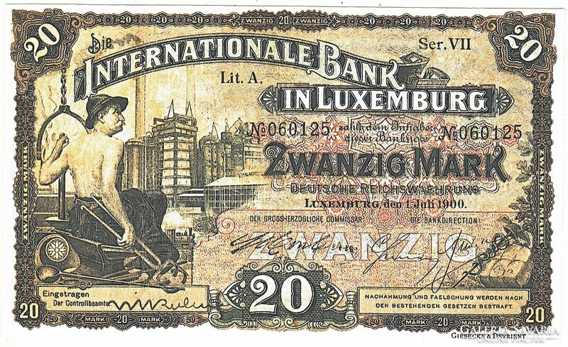 Luxemburg 20 Luxemburgi márka 1900 REPLIKA
