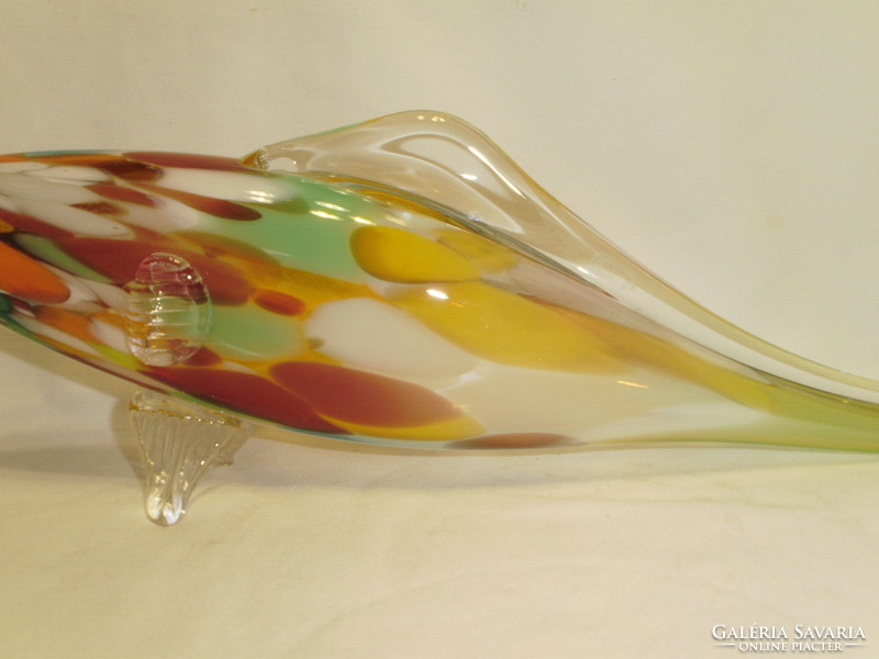 Retro üveg hal figura - 45 cm