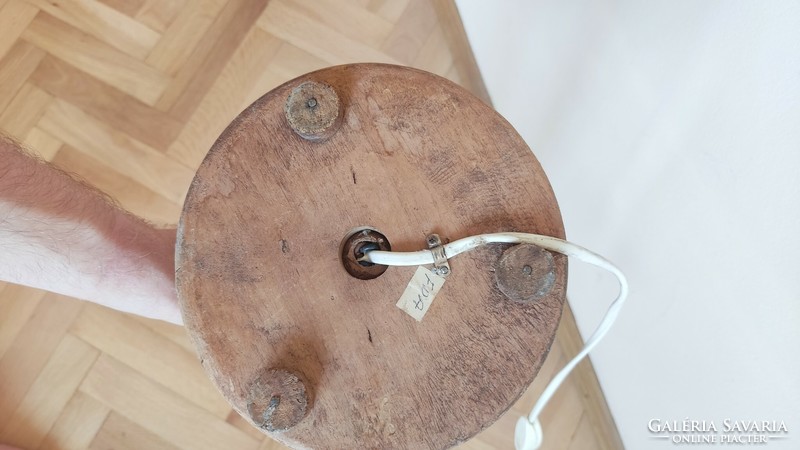 Indian carved wooden table lamp