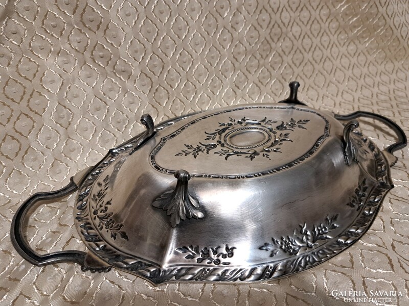 Antique silver-plated Art Nouveau centerpiece, bowl (l3547)