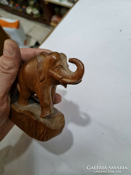 Wooden carved elephant figure