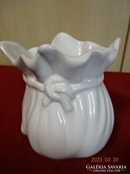 German glazed ceramic bag, vase, height 10 cm. Jokai.