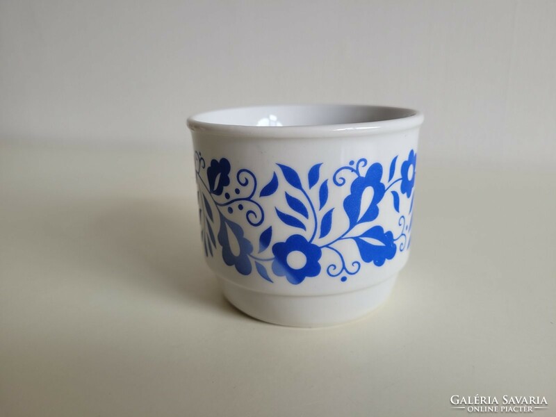 Régi Zsolnay porcelán bögre kék virágmintás retro teás csésze