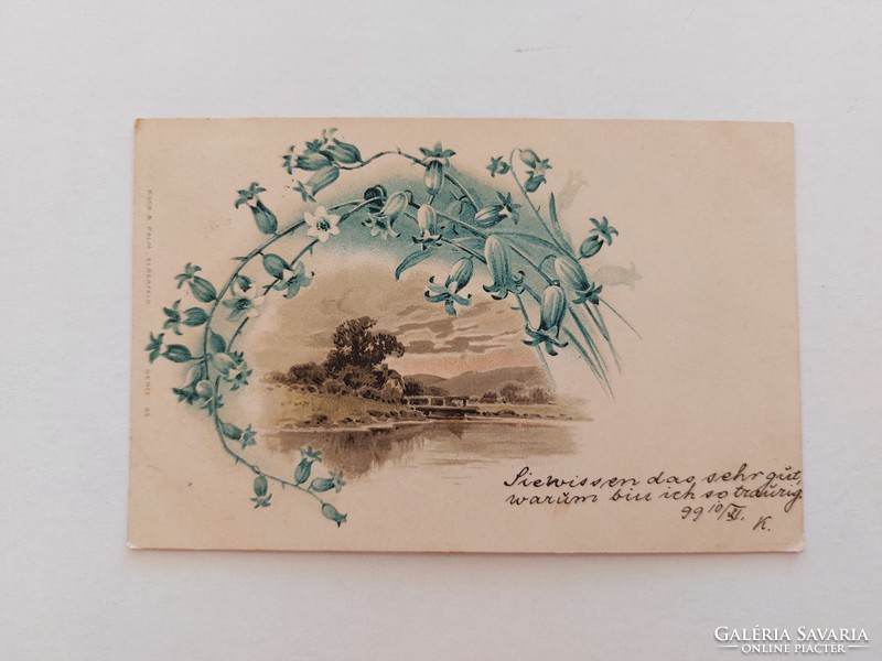 Régi képeslap 1899 levelezőlap tájkép