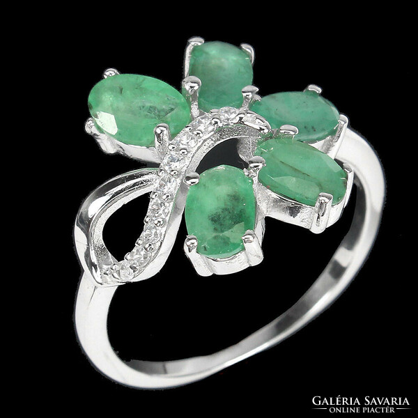57 And real emerald 925 sterling silver ring