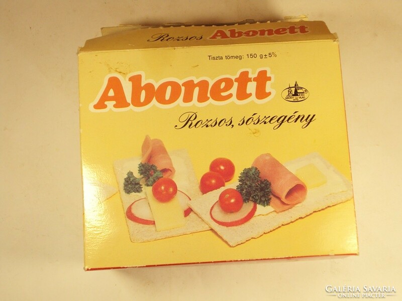 Retro abonett rye bread paper box - new world mgtsz abony - from 1990