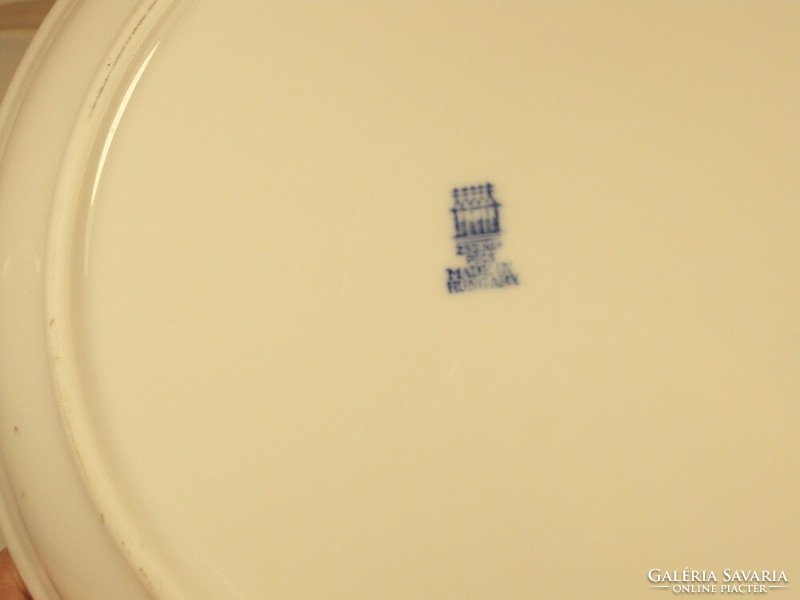 Retro Zsolnay Pécs porcelán kis tányér süteményes kék szegélyes üzemi konyha étkezde 2 db