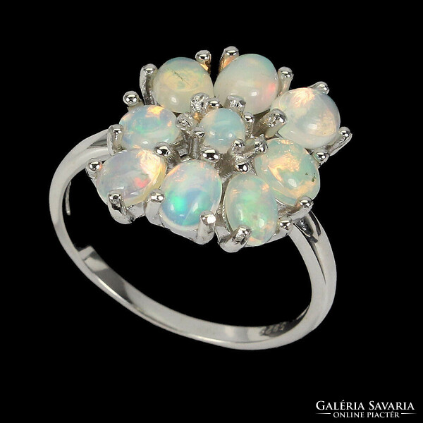 58 As true fire plume opal 925 silver ring