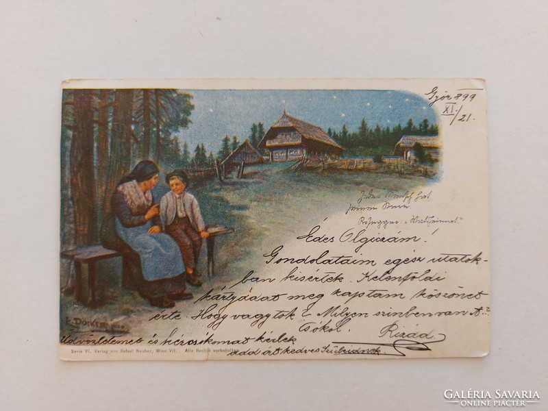 Régi képeslap E. Döcker 1899 levelezőlap