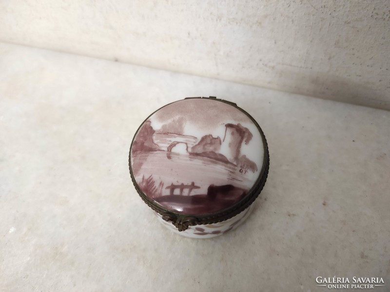 Antik porcelán festett szelence 19. század 352 6934