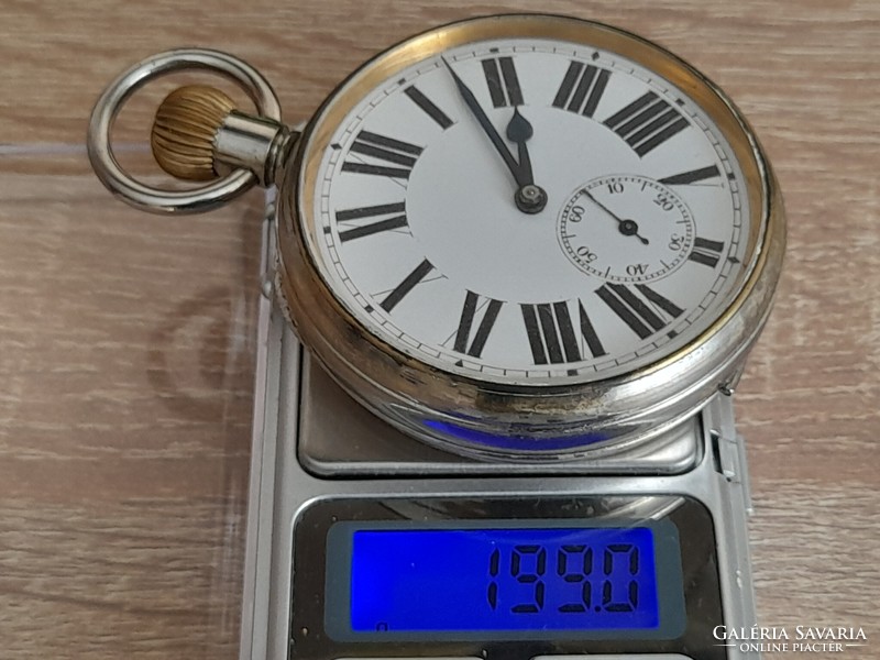 A fabulous rare huge regulator pocket watch in its original silver case