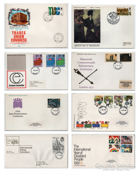 Stamp fdc first day 8 English events 1968 - 1981