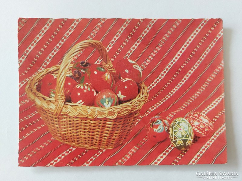 Retro húsvéti képeslap hímes tojás fotó levelezőlap 1978