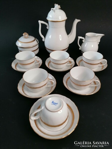 Herend white-gold coffee set for 6 people.