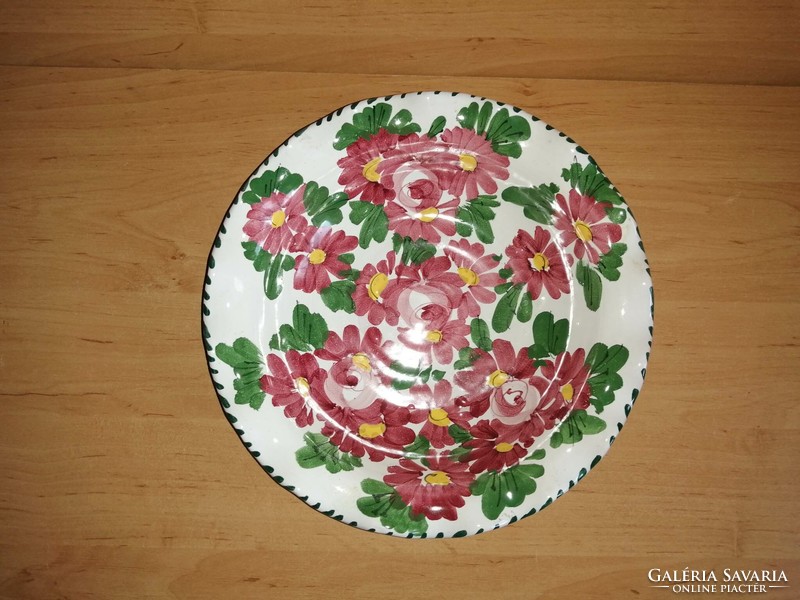 Flower patterned hand painted ceramic tray (n)