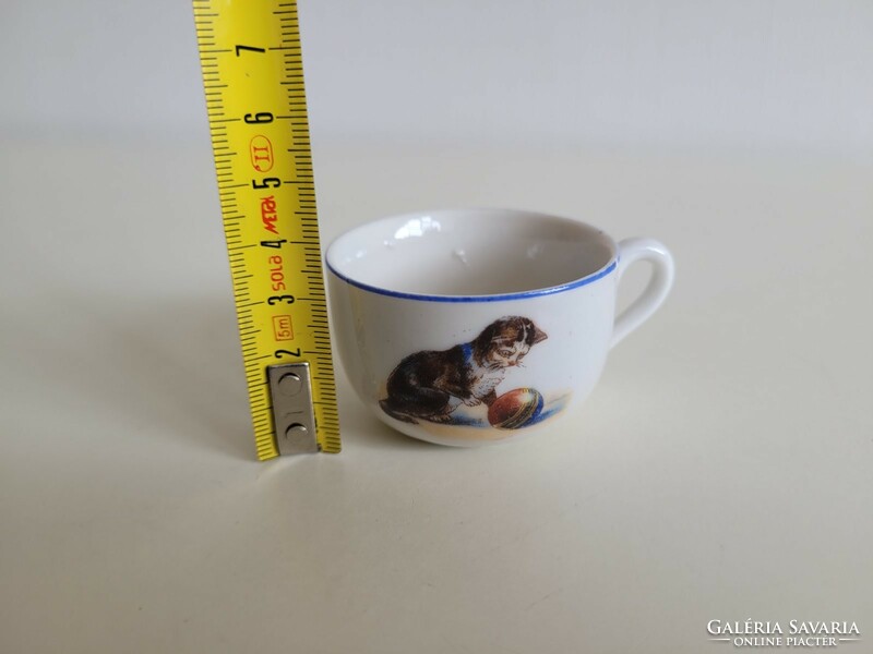 Régi porcelán kis csésze cicás kávés bögre macska mintás