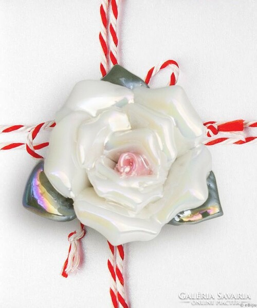 Real porcelain brooch rose, handmade, very beautiful.