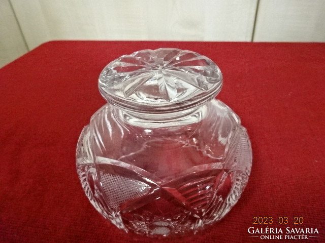 Lipkai crystal glass center table with base, top diameter 9.5 cm.