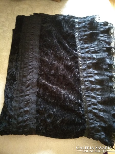Velvet fabric decorated with stretch lace, 180*240 cm, recommend!