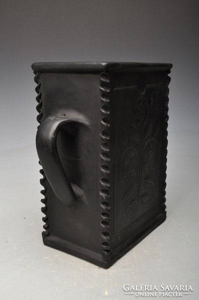 Candle dipper - black ceramic, 22 cm high, heavy piece.