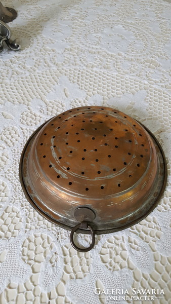Antique red copper filter with traces of tinning