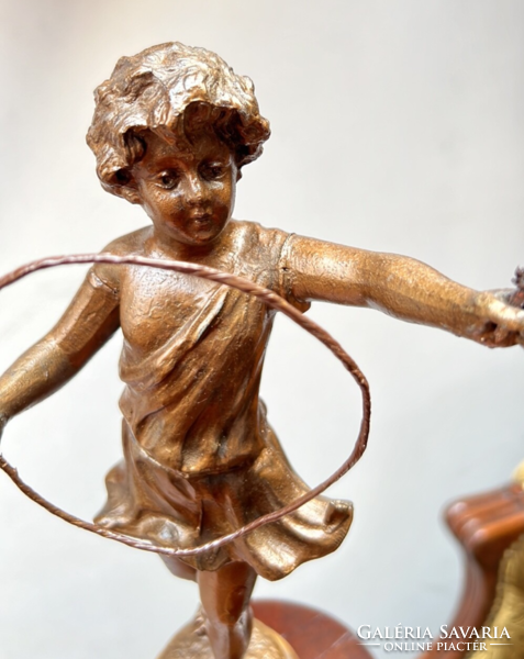 Sports girl French antique Zamak statue