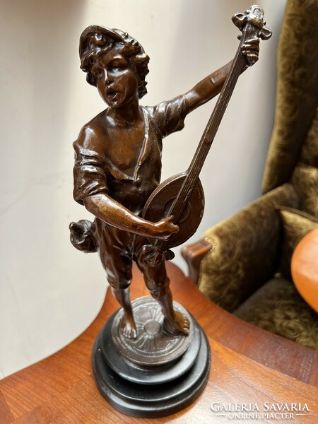 Musician French antique zamak statue