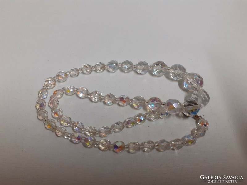 An old, beautiful, shiny performer multi-faceted Czech crystal necklace