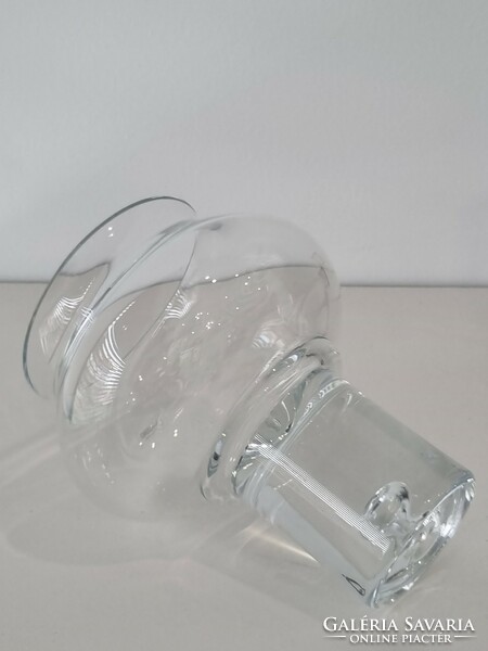 Vintage Krosno kristály üveg váza / gyertyatartó / dekoráció - jelzett