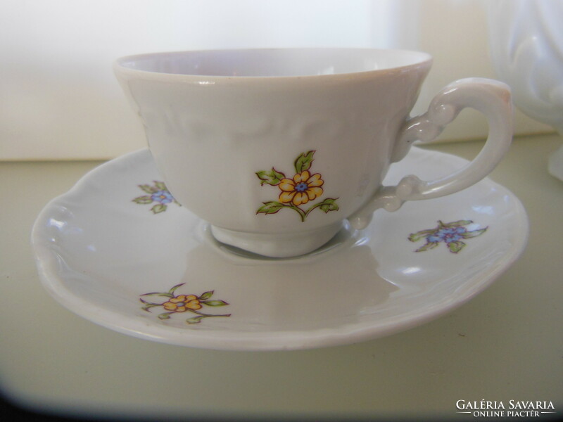 Coffee set - zsolnay - 6 pcs - pot 7 dl - 4 cups 1 dl - 1 saucer 12 cm