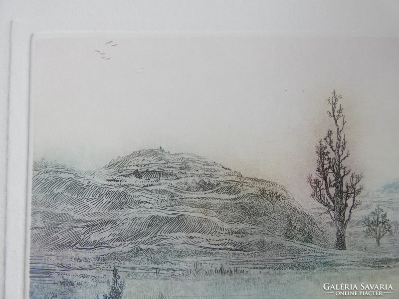 Gross arnold (1929-2015): autumn - etching/paper, 10.5 Cm x 22.5 Cm, ref.: Gross arnold original!!!
