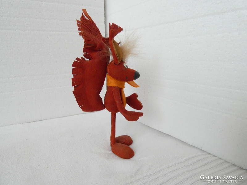 Foky otto puppet - Christmas squirrel - 17 cm - textile-leather needlework -