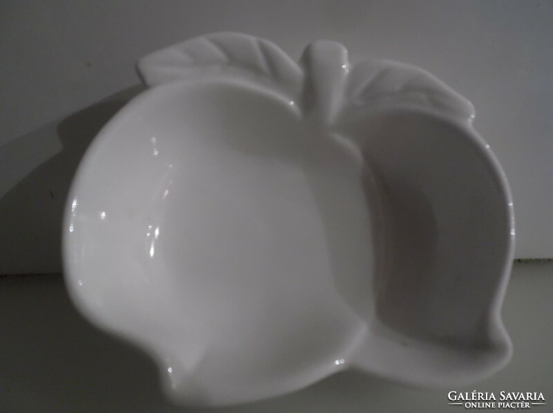 Bowl - new - apple-shaped - 8 x 6.5 x 2.5 cm - snow white - porcelain - German