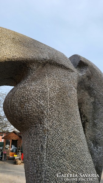 Monumental modern outdoor stone sculpture