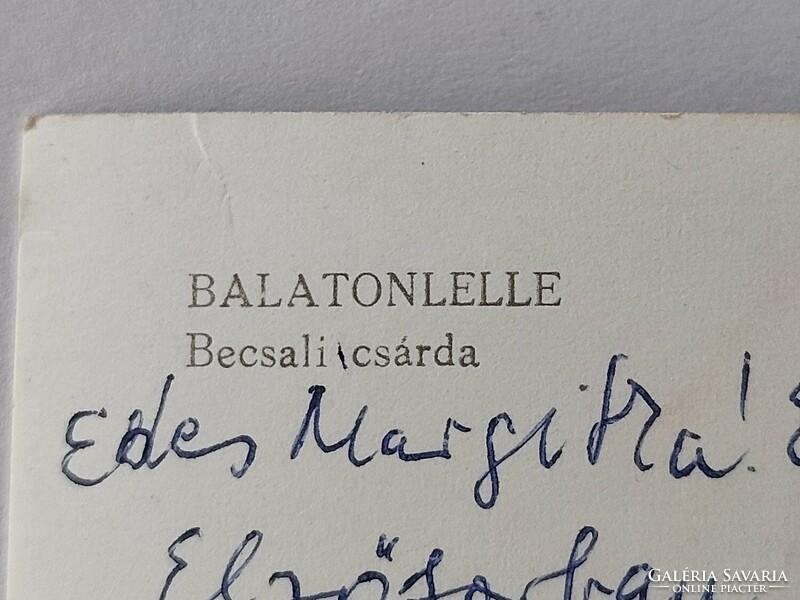 Retro képeslap fotó levelezőlap Balatonlelle Becsali Csárda