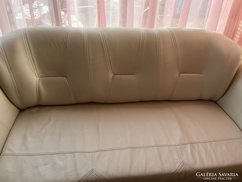KENZO ágyazható, szivacsos, textilbőr bézs/beige színű kanapé