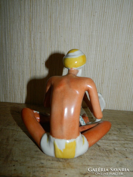 Rare Köbány porcelain factory snake charmer