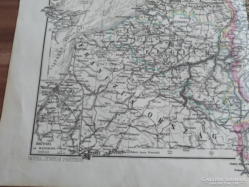 Stieler Iskolai átlásza,Észak-Nyugoti Németország , Hollandia és Belgium (1878)